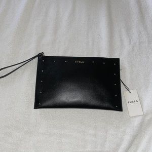 Furla black leather Wrislet/ Crossbody bag